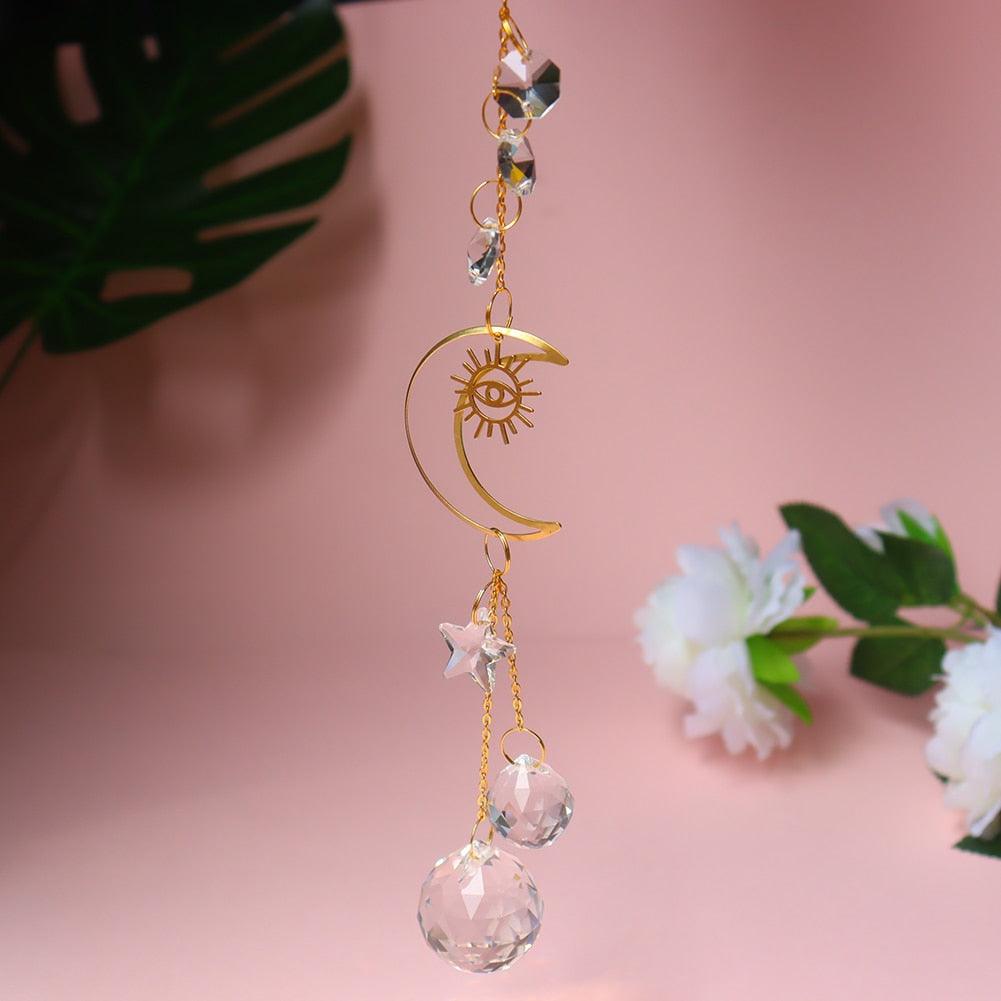 Hanging Crystal Moon Suncatcher