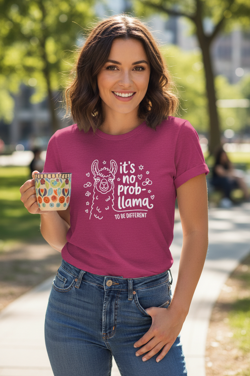 It's No Prob-Llama Tee Mockup