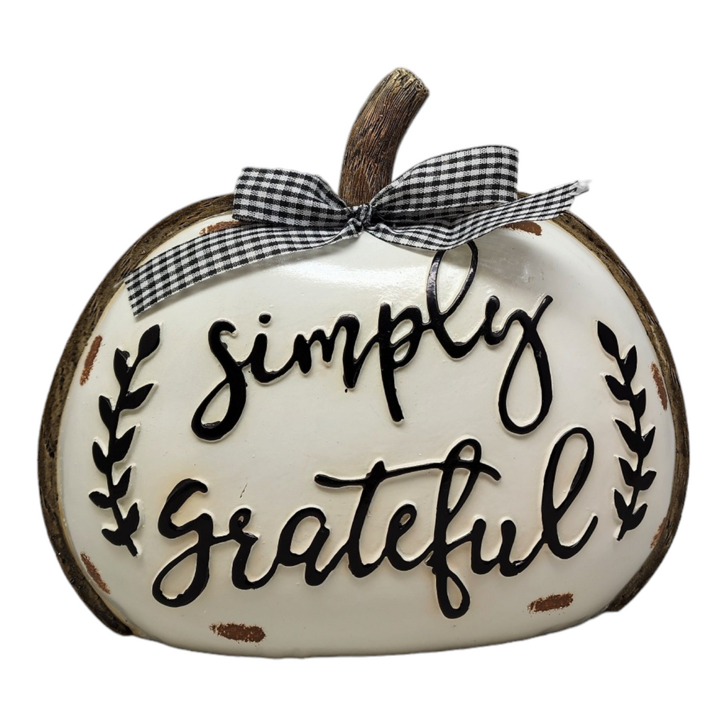 Harvest Sign Pumpkin with Bow
