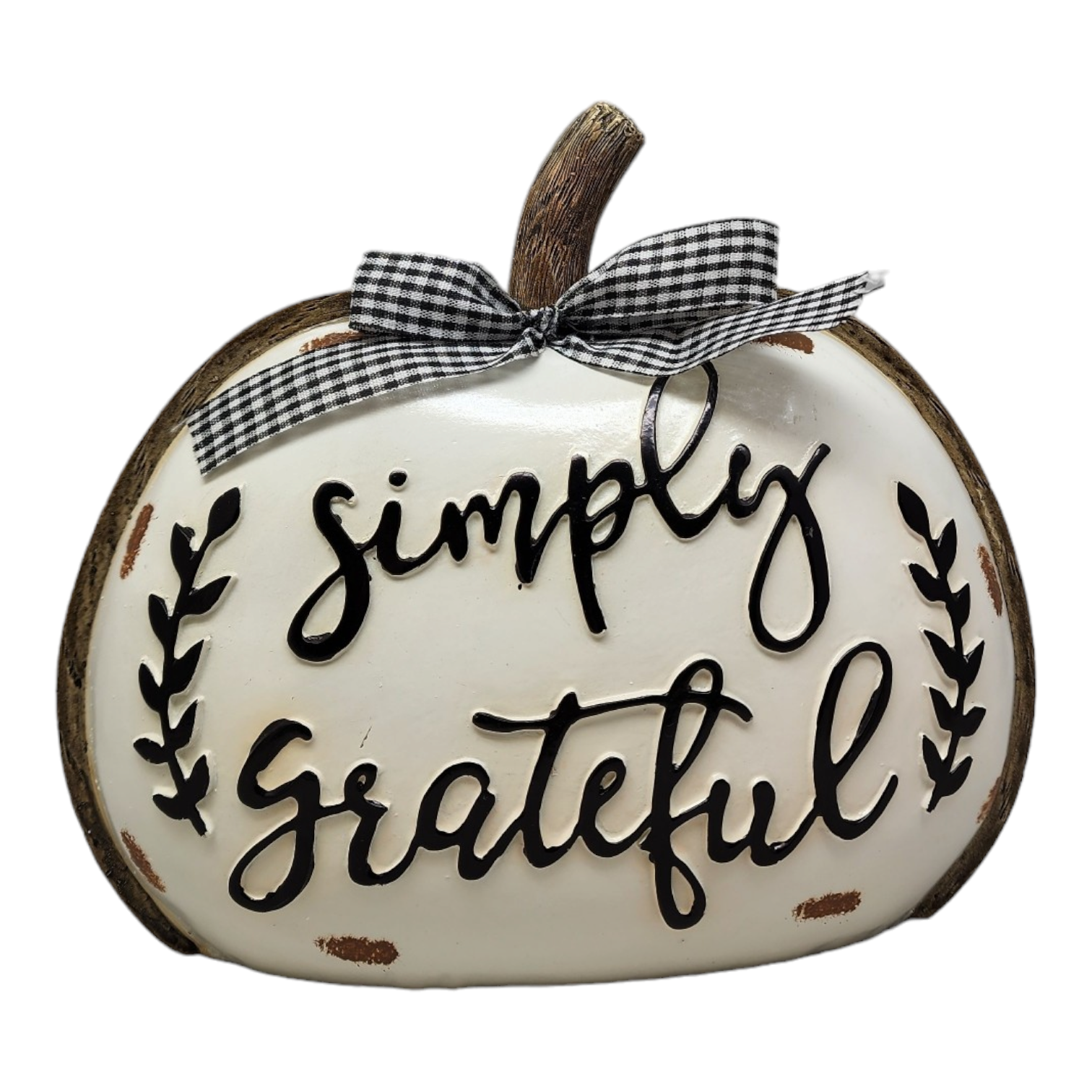 Harvest Sign Pumpkin with Bow
