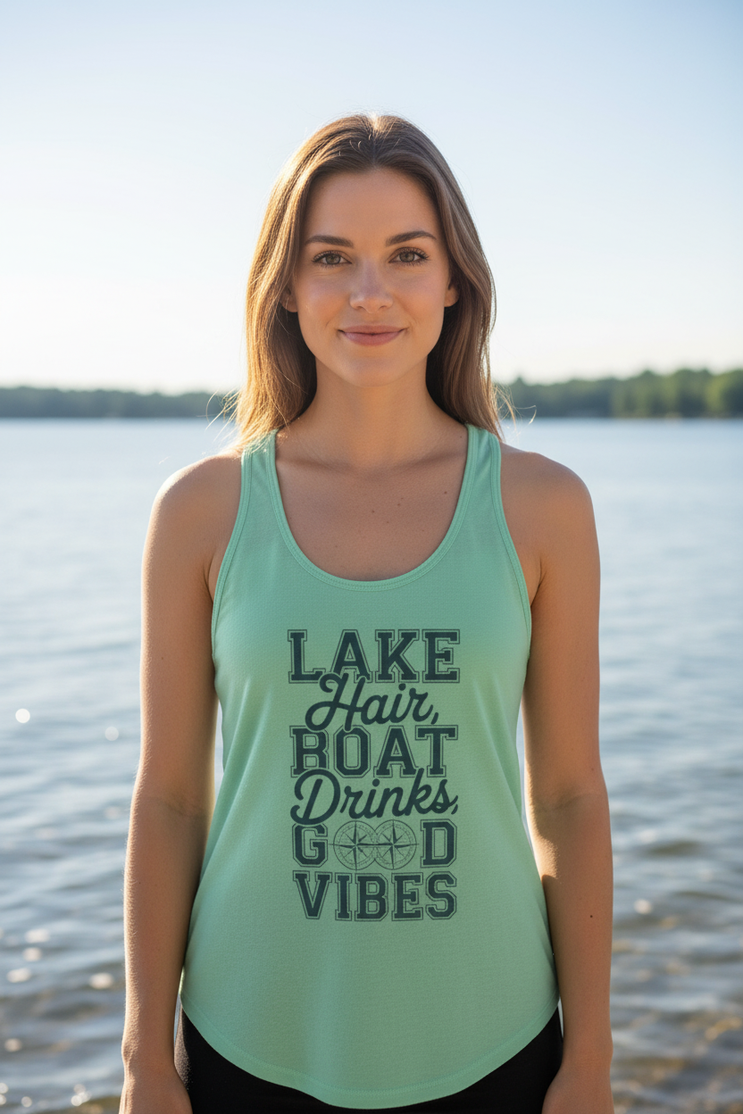 Lake Hair Boat Drinks Tank – Lifestyle
