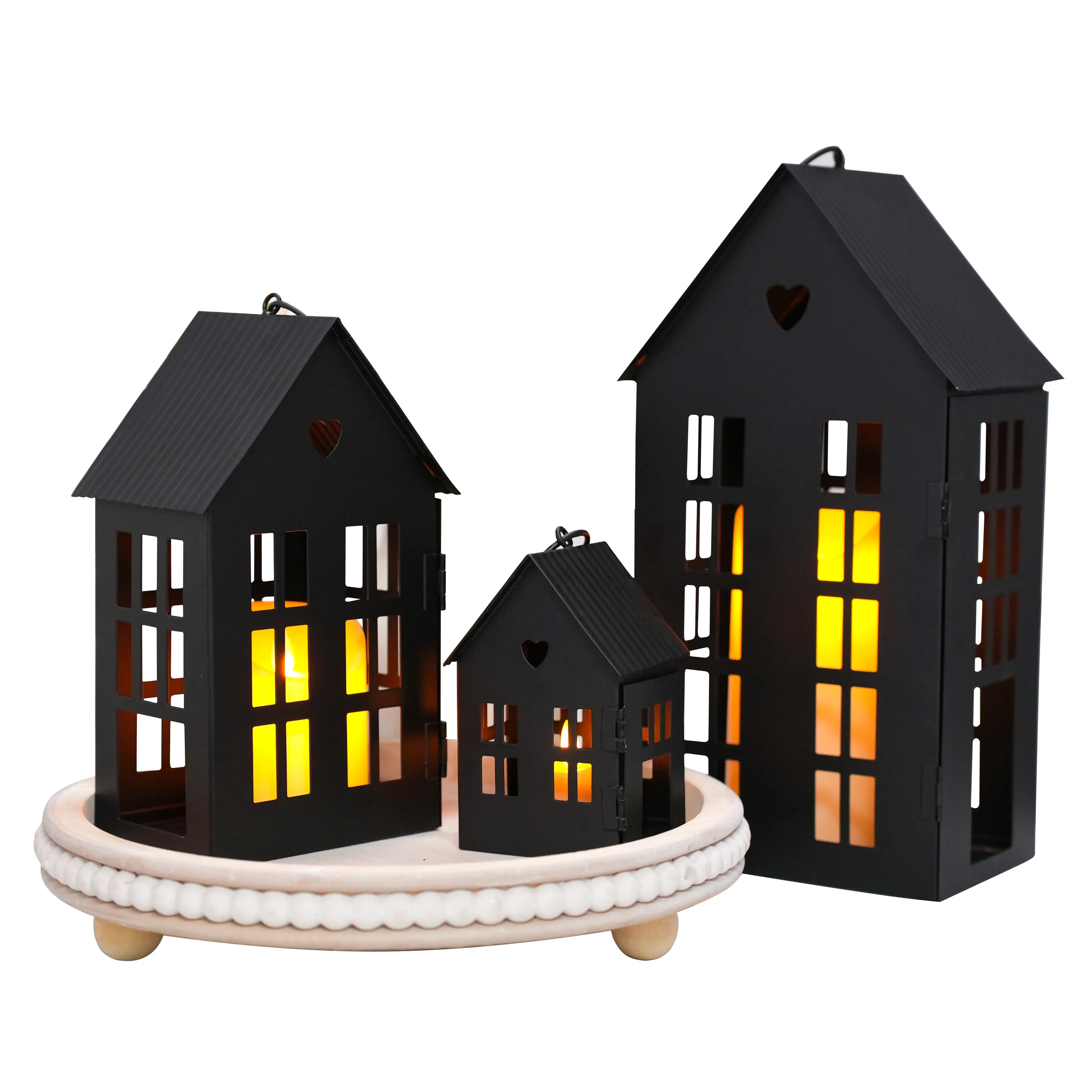 Village Farmhouse Candle Holders – Set of 3