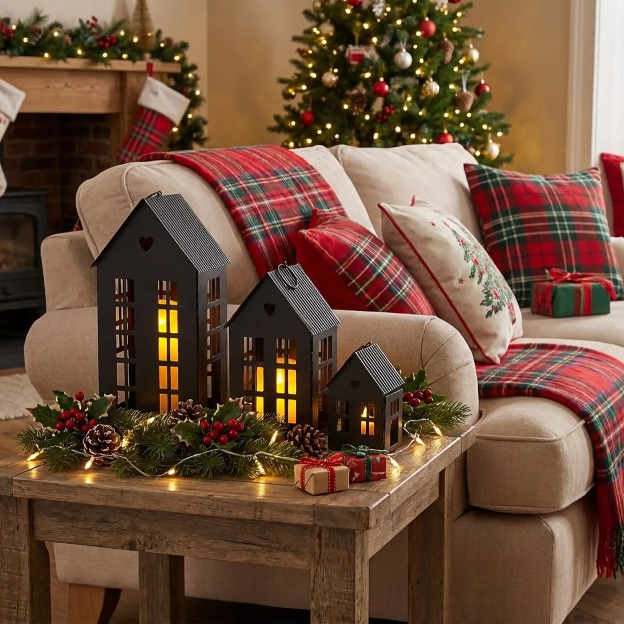 Village Farmhouse Candle Holders – Set of 3