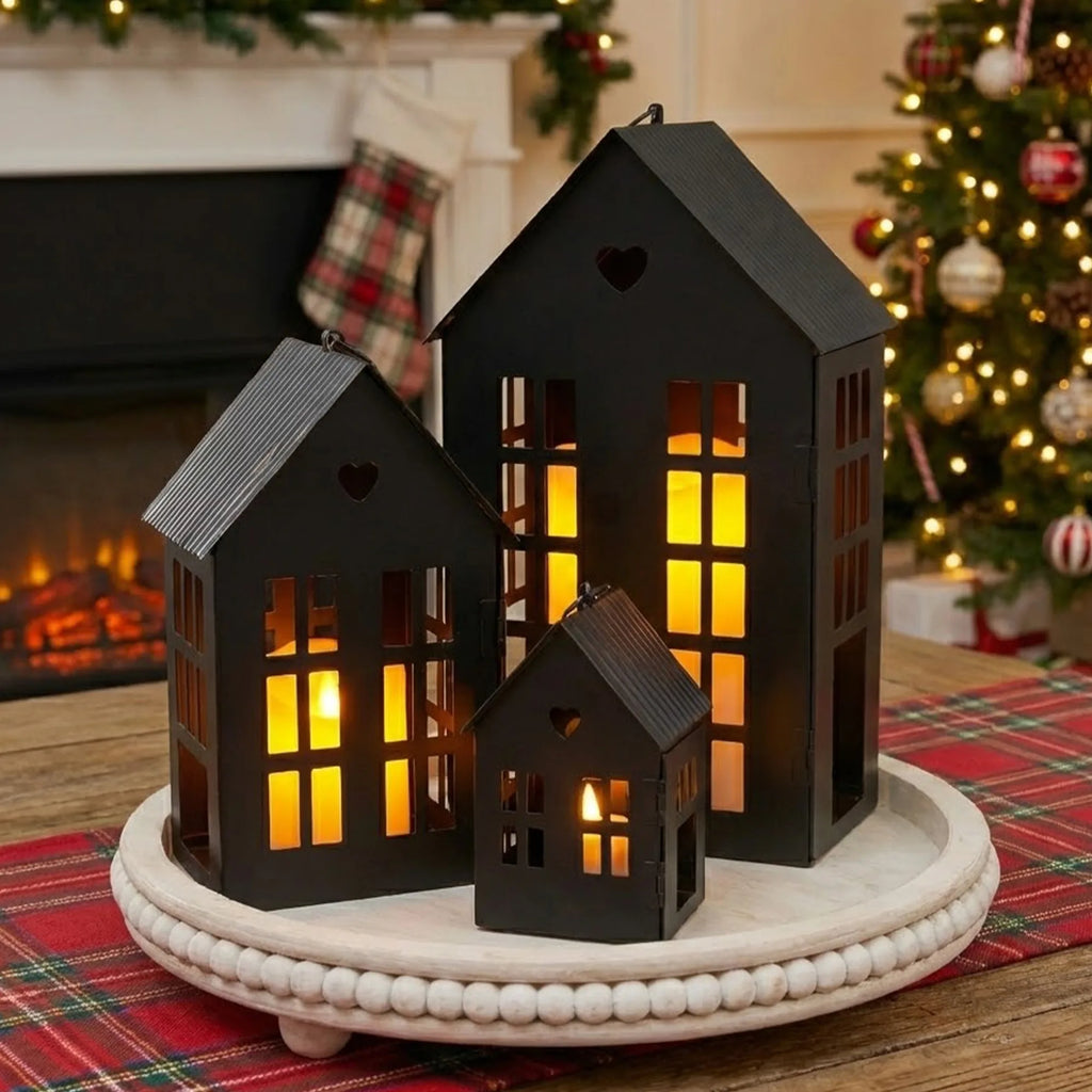 Village Farmhouse Candle Holders – Set of 3