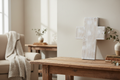 Large Whitewashed Wood Cross