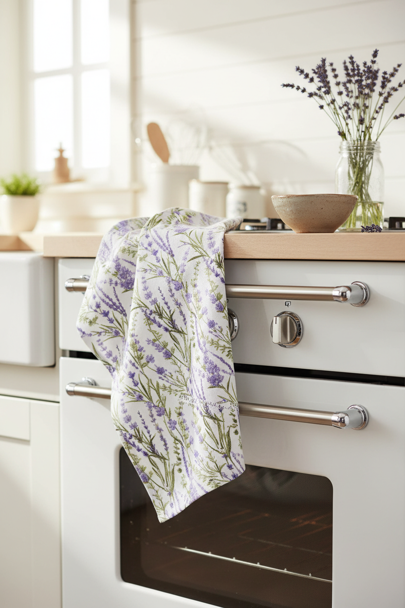 Life in Lavender Tea Towel Lifestyle