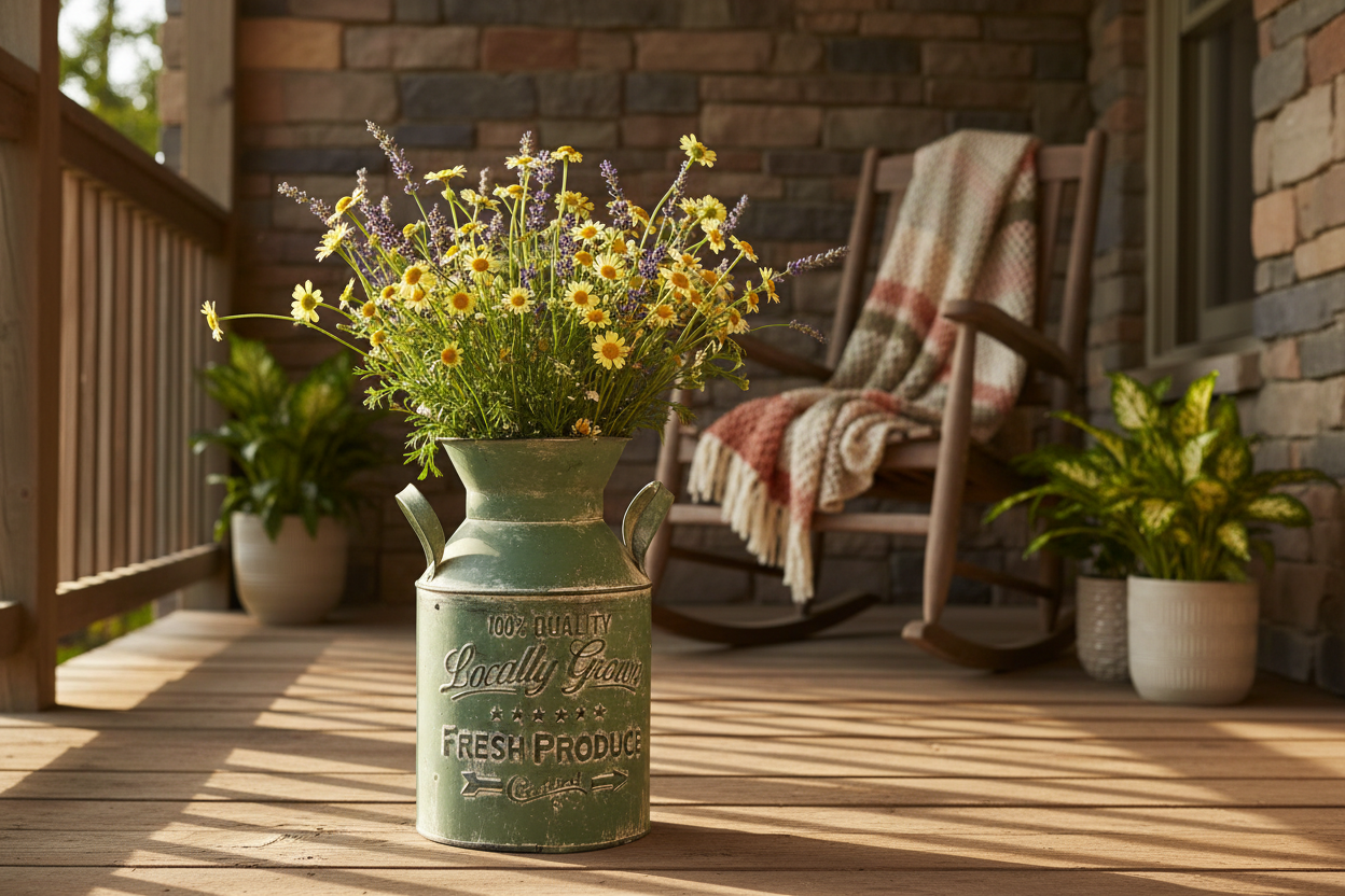 Locally Grown Green Milk Can Lifestyle Image