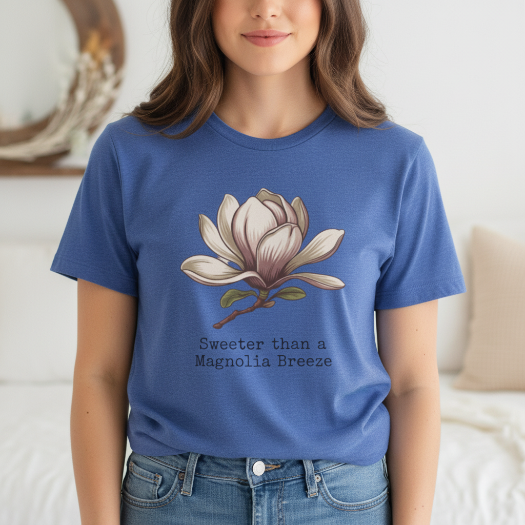 Magnolia Breeze Tee - Heather True Royal