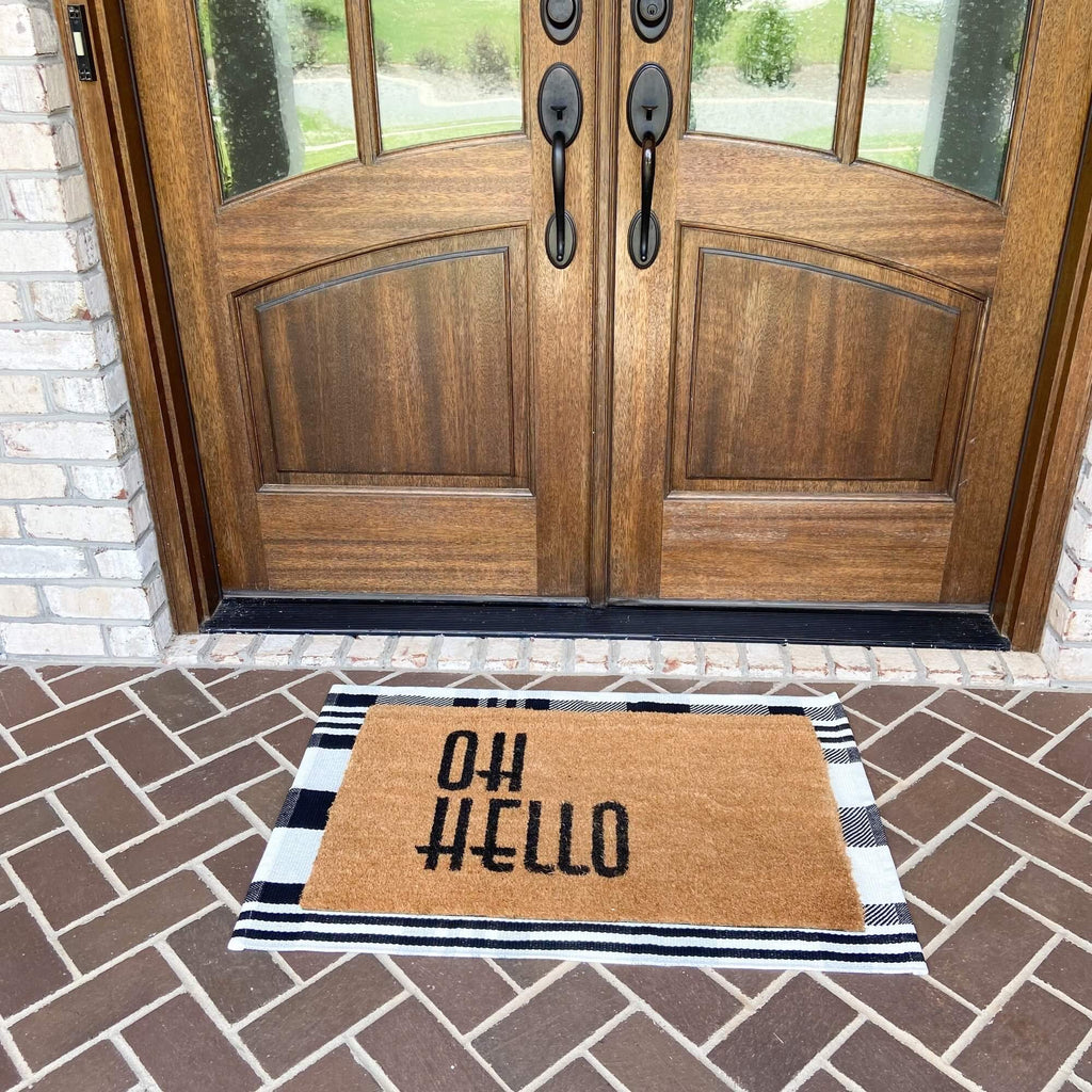 Modern Farmhouse Woven Rug – Plaid Style 4