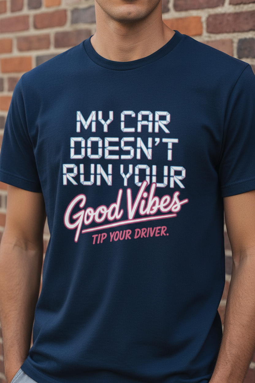 My Car Doesn't Run Your Good Vibes Tee - Lifestyle Shot