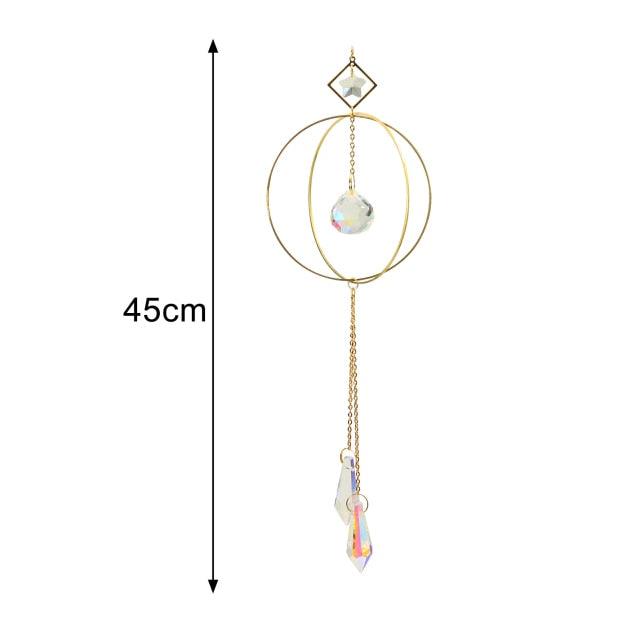 Crystal Guardian Angel Wing Sun Catcher with Wind Chimes