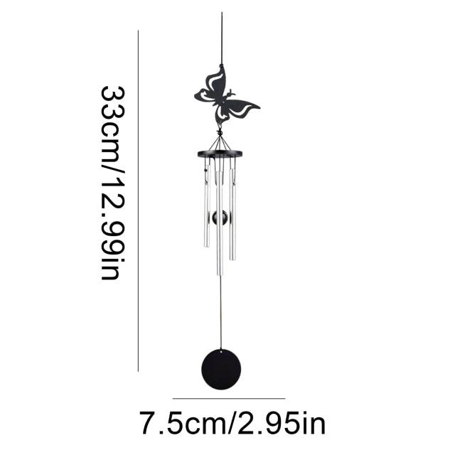 Crystal Guardian Angel Wing Sun Catcher with Wind Chimes