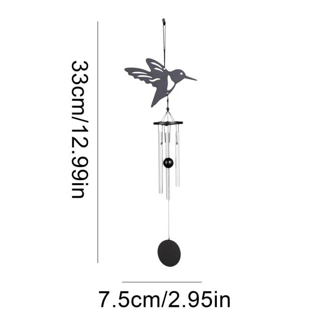 Crystal Guardian Angel Wing Sun Catcher with Wind Chimes
