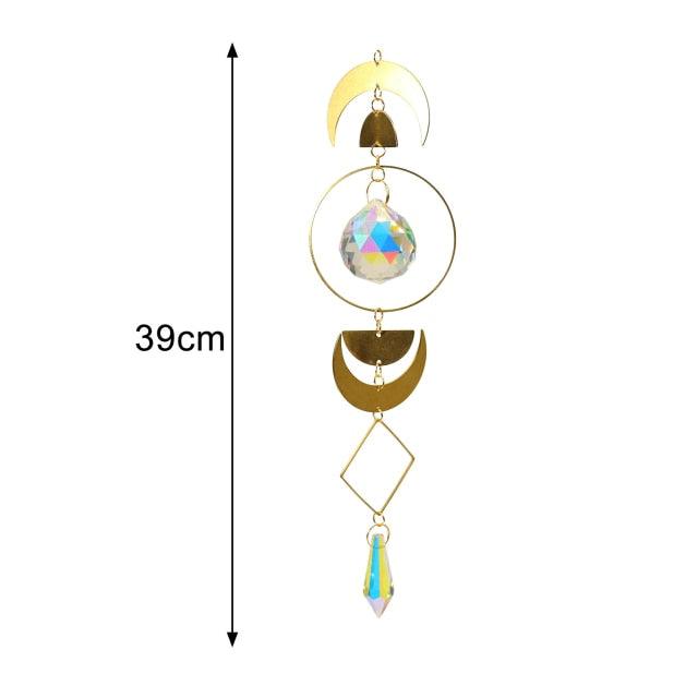 Crystal Guardian Angel Wing Sun Catcher with Wind Chimes