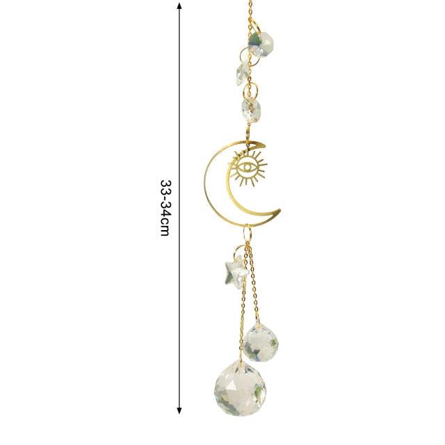 Crystal Guardian Angel Wing Sun Catcher with Wind Chimes