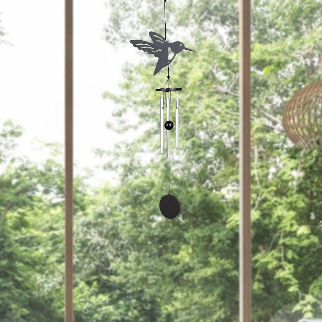 Crystal Guardian Angel Wing Sun Catcher with Wind Chimes