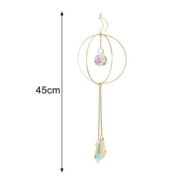 Crystal Guardian Angel Wing Sun Catcher with Wind Chimes