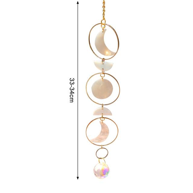 Crystal Guardian Angel Wing Sun Catcher with Wind Chimes