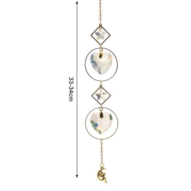 Crystal Guardian Angel Wing Sun Catcher with Wind Chimes