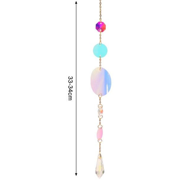 Crystal Guardian Angel Wing Sun Catcher with Wind Chimes