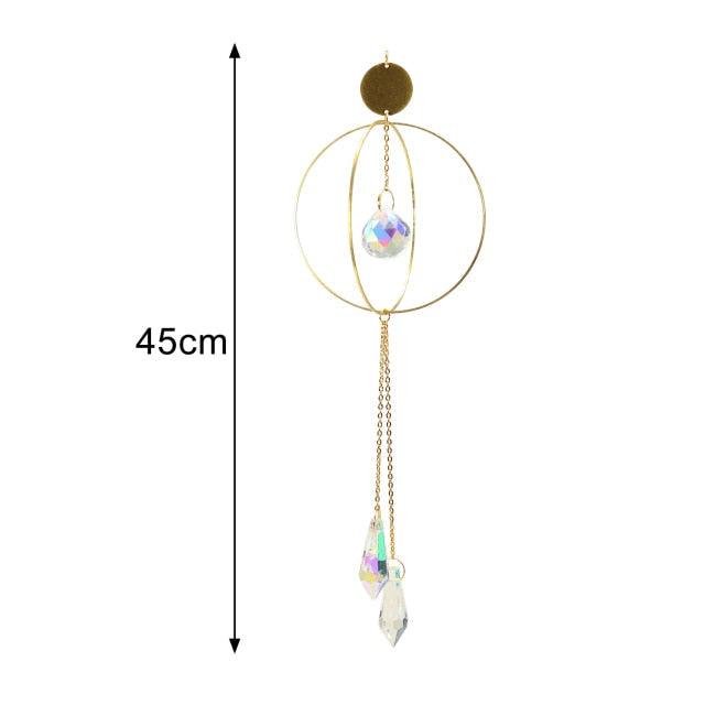 Crystal Guardian Angel Wing Sun Catcher with Wind Chimes