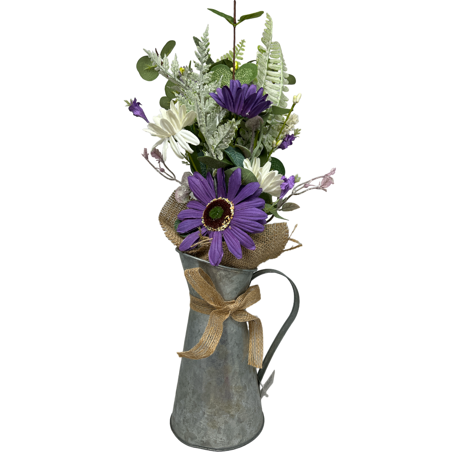 Daisy Flower in Metal Watering Can 18"