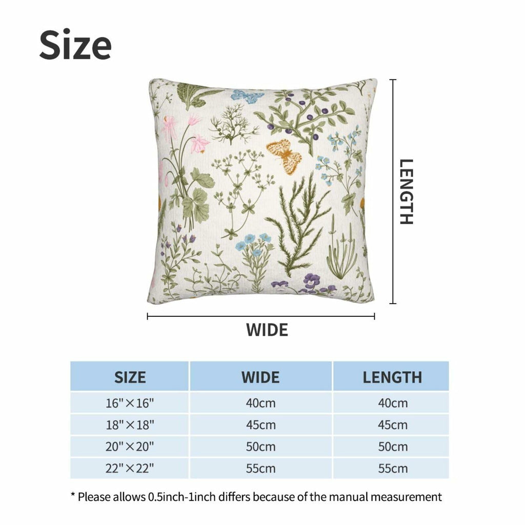 Sage Green Floral Pillow Covers 18x18" – Set of 2