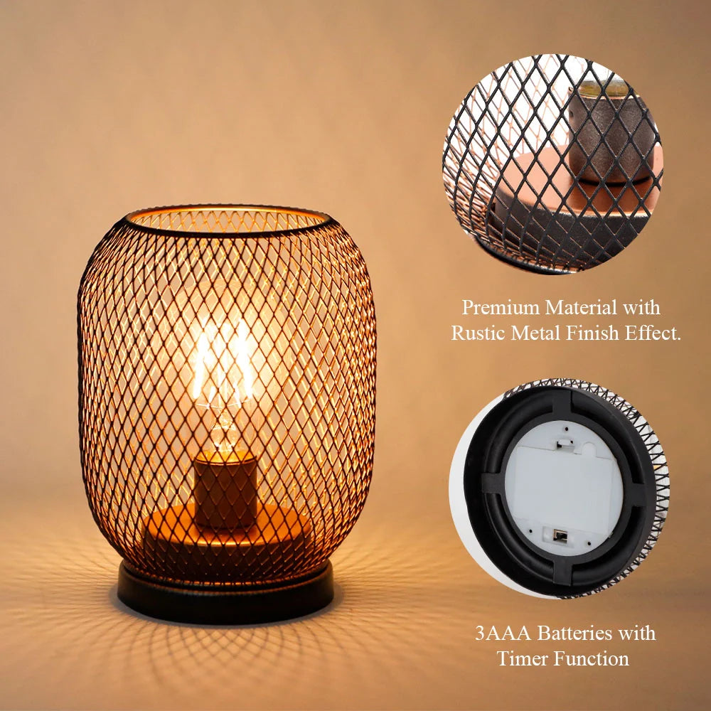 Set of 2 Battery Operated Egg Shape LED Table Lanterns