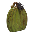 Ceramic Pumpkin with Metal Leaf – 6 Inch