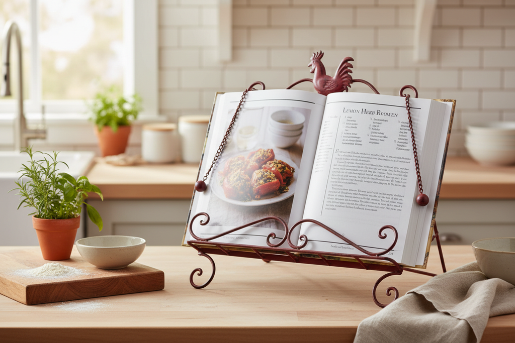 Red Rooster Cookbook Stand Lifestyle