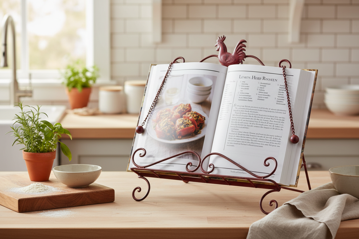 Red Rooster Cookbook Stand Lifestyle