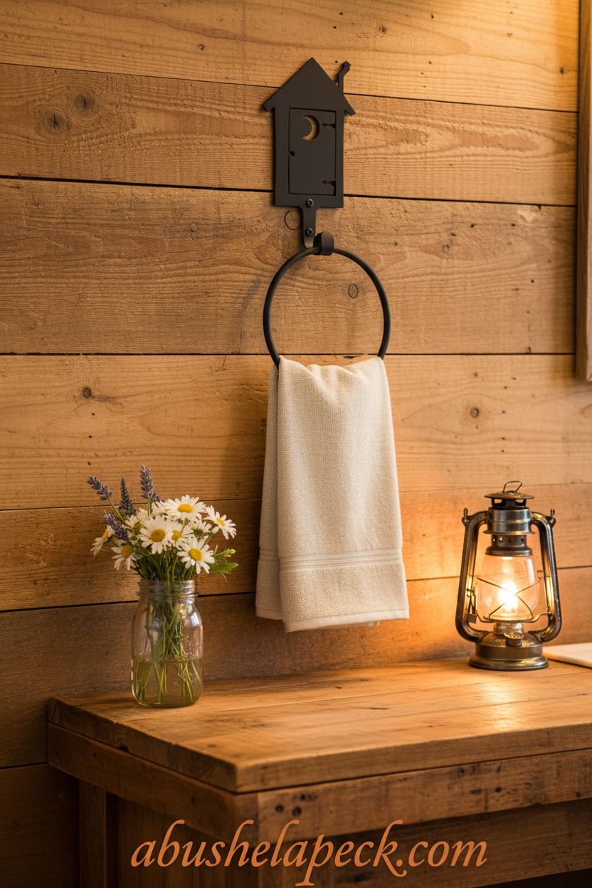 Rustic Outhouse Towel Ring
