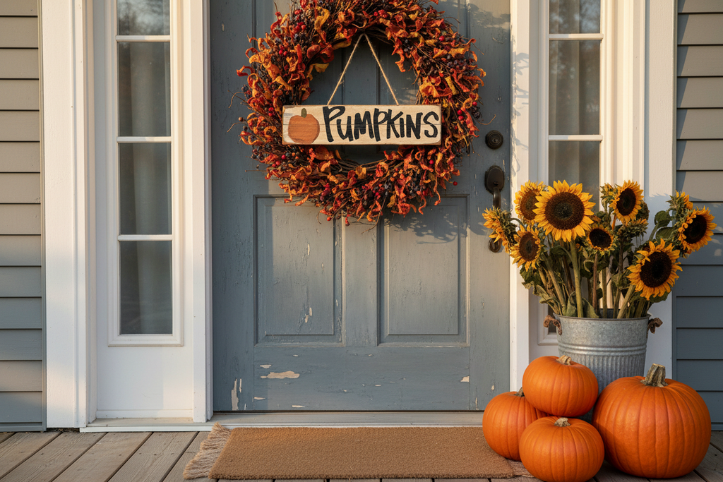 Rustic Wood Pumpkins Sign – Lifestyle