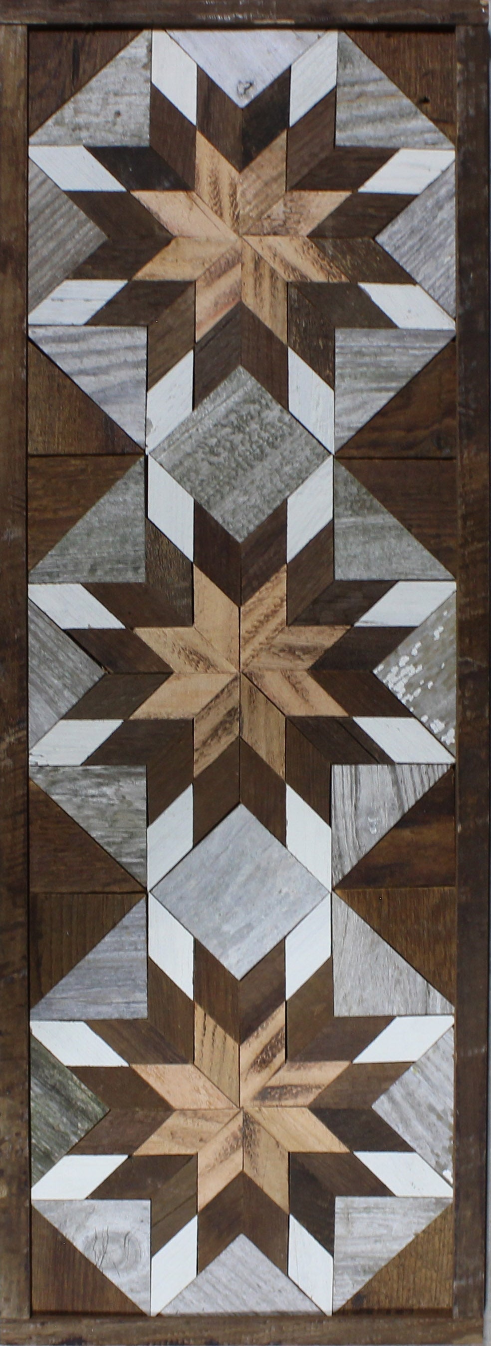 Amish Barn Quilt Banner Wall Art – 10.5x30" Reclaimed Wood