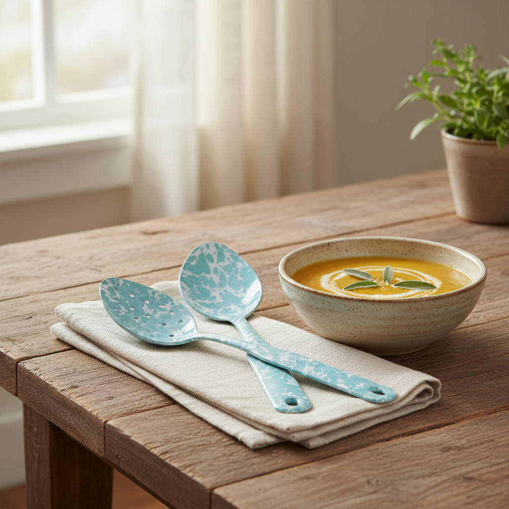 Sea Glass Swirl Spoon Set Lifestyle