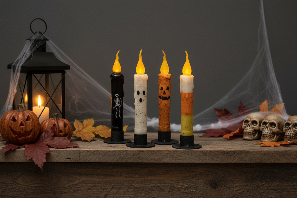 Set of 4 Flicker Halloween Timer Tapers – Lifestyle