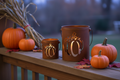Set of Two Rusty Metal Pumpkin Cutout Buckets – Lifestyle