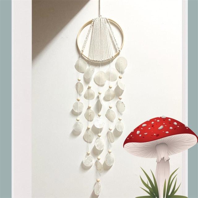 Shell & Bamboo Wind Chime Wall Pendant
