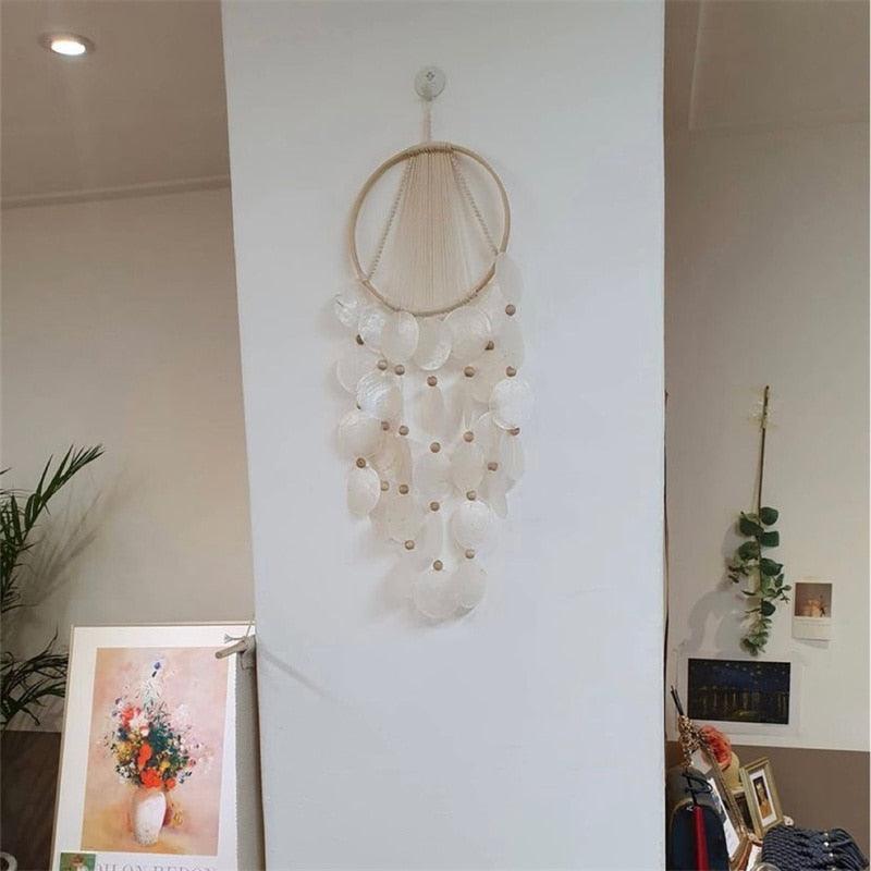 Shell & Bamboo Wind Chime Wall Pendant