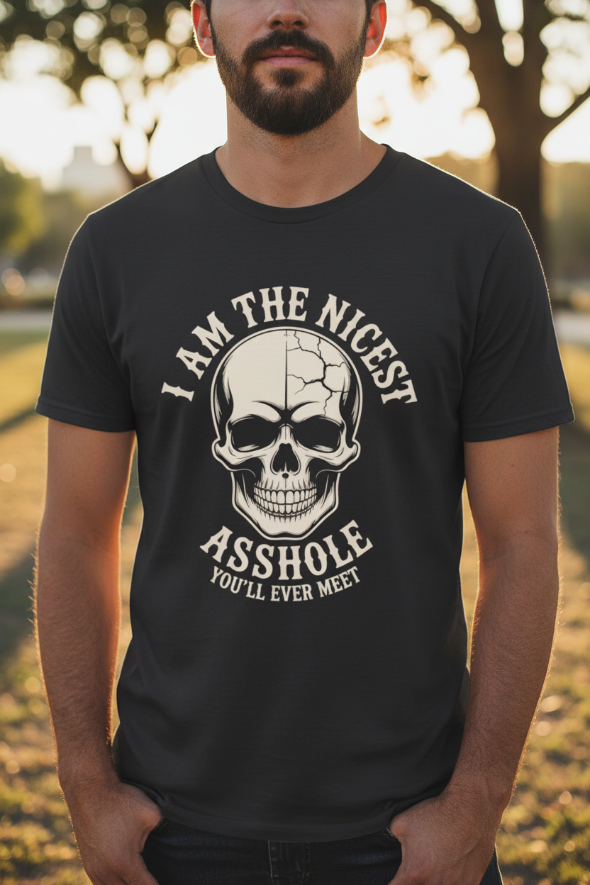 Skull Tee - Man Dark Gray Lifestyle