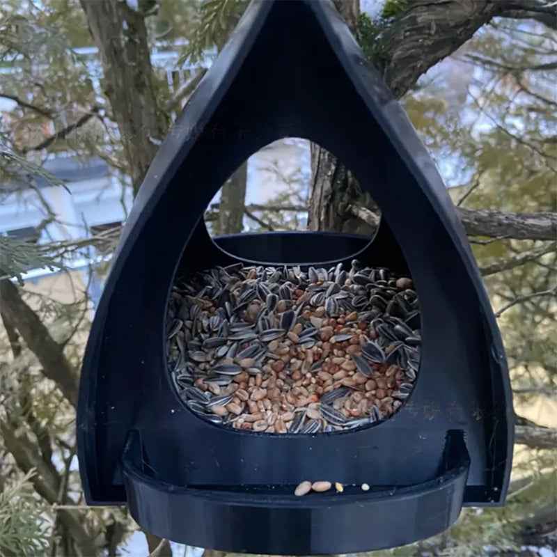 Large Capacity Hanging Bird Feeder with Roof