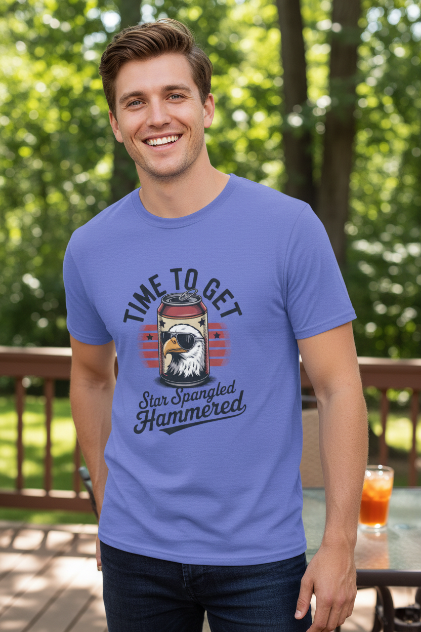 Star Spangled Hammered Tee Mockup