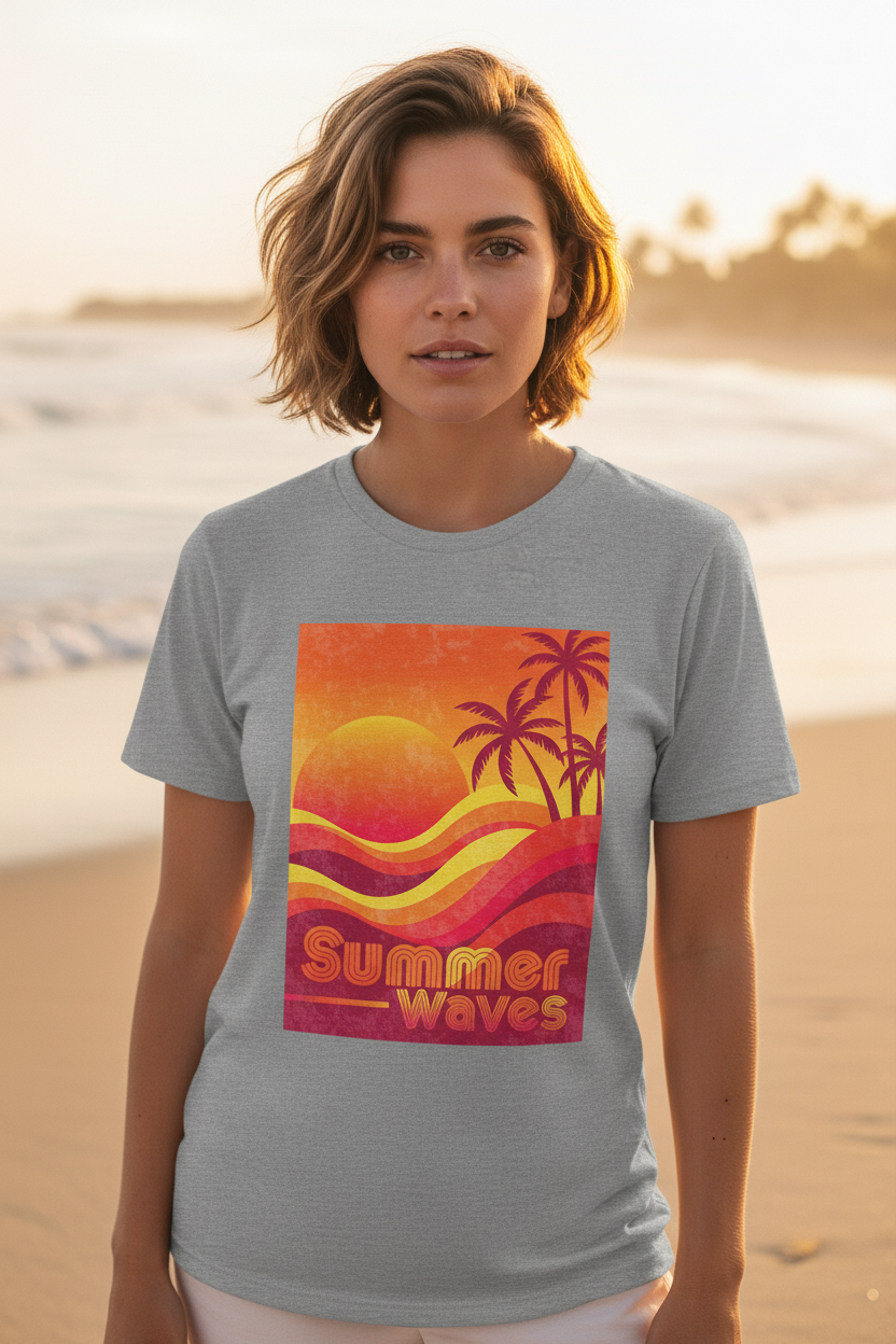 Summer Waves Tee - Close Up Front