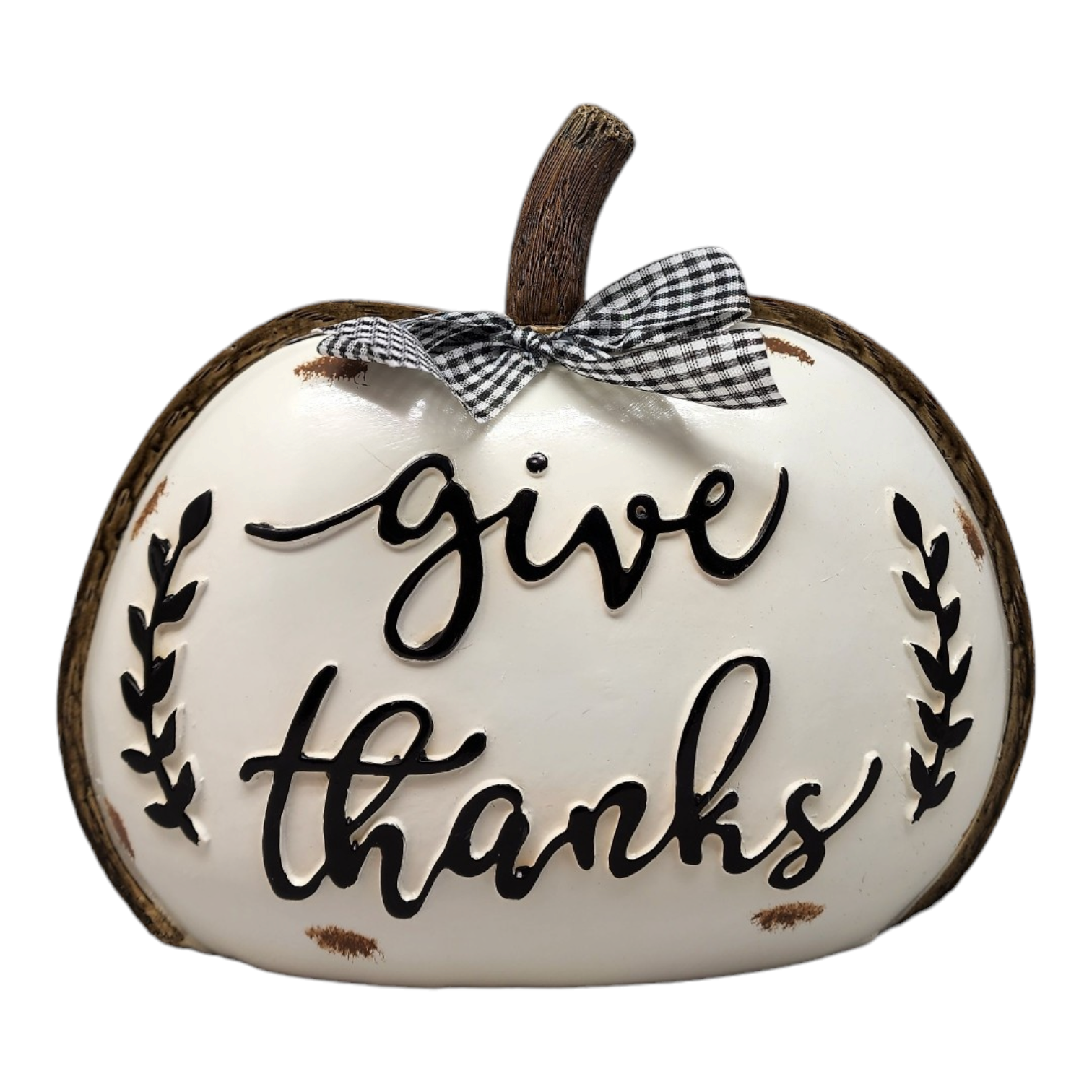 Harvest Sign Pumpkin with Bow