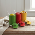 Vintage Porcelain Condiment Jars — Pickle Relish, Ketchup & Mustard