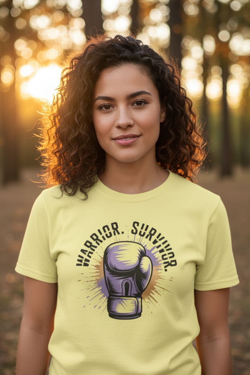 Warrior Survivor Boxing Glove Tee — On Model