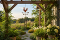 Weathervane Wind Chime - Copper Rooster