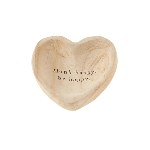 Wooden Heart Think Happy Be Happy