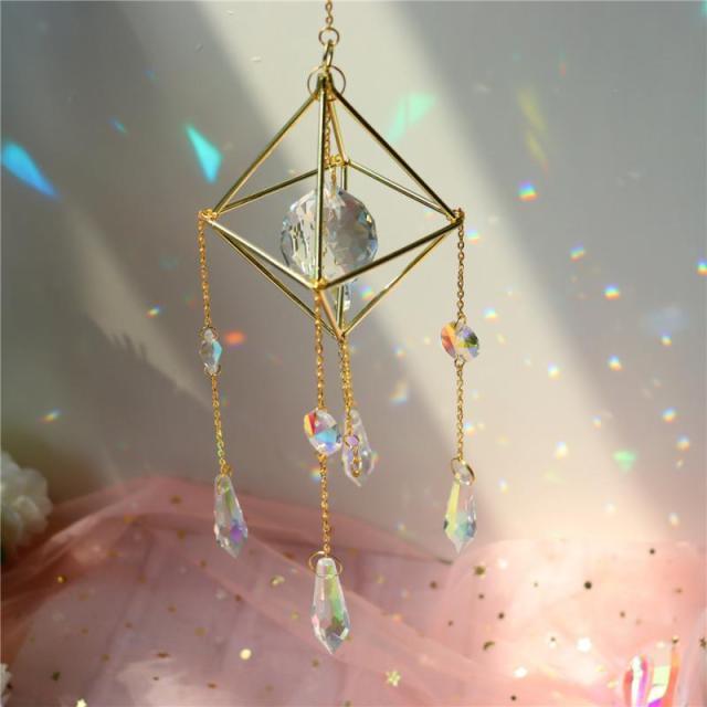 Star & Moon Crystal Suncatcher Wind Chime