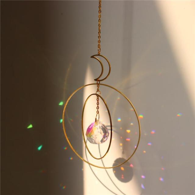 Star & Moon Crystal Suncatcher Wind Chime